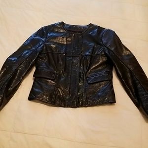Chocolate leather moto jacket